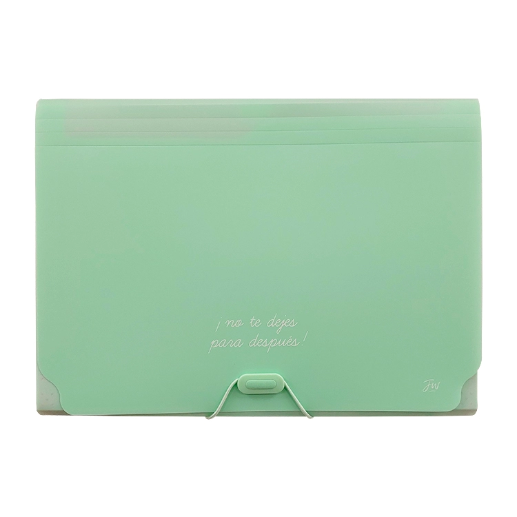 Clasificador A4 Fw Con Fuelle Verde Pastel 9 Divisiones Art 7406 